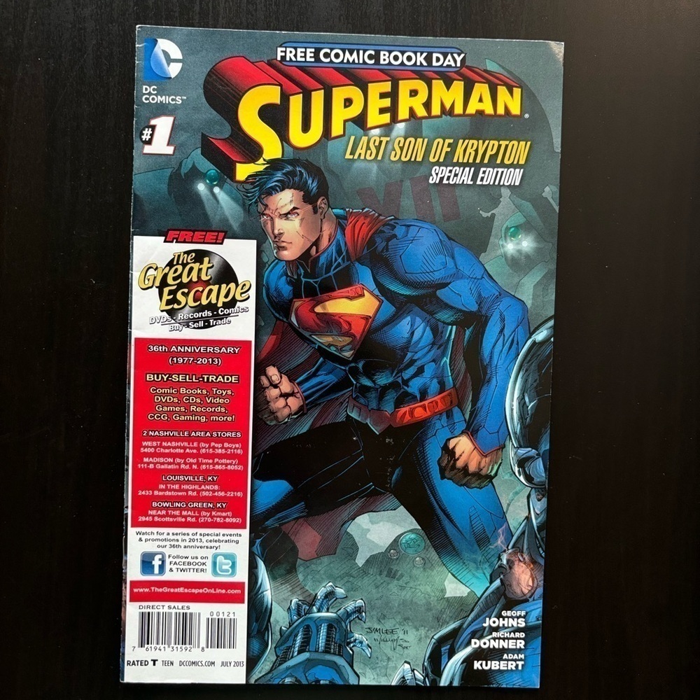 Superman Last Son Of Krypton # 11st Print DC Comic‎ Book Gr Escape
